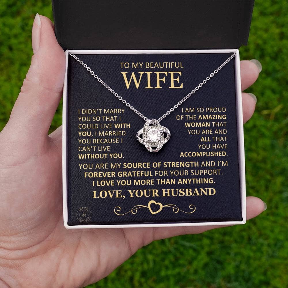 To My Beautify Wife Love Knot Necklace