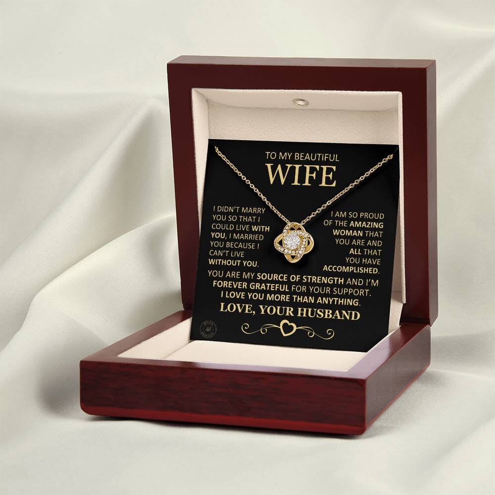 To My Beautify Wife Love Knot Necklace