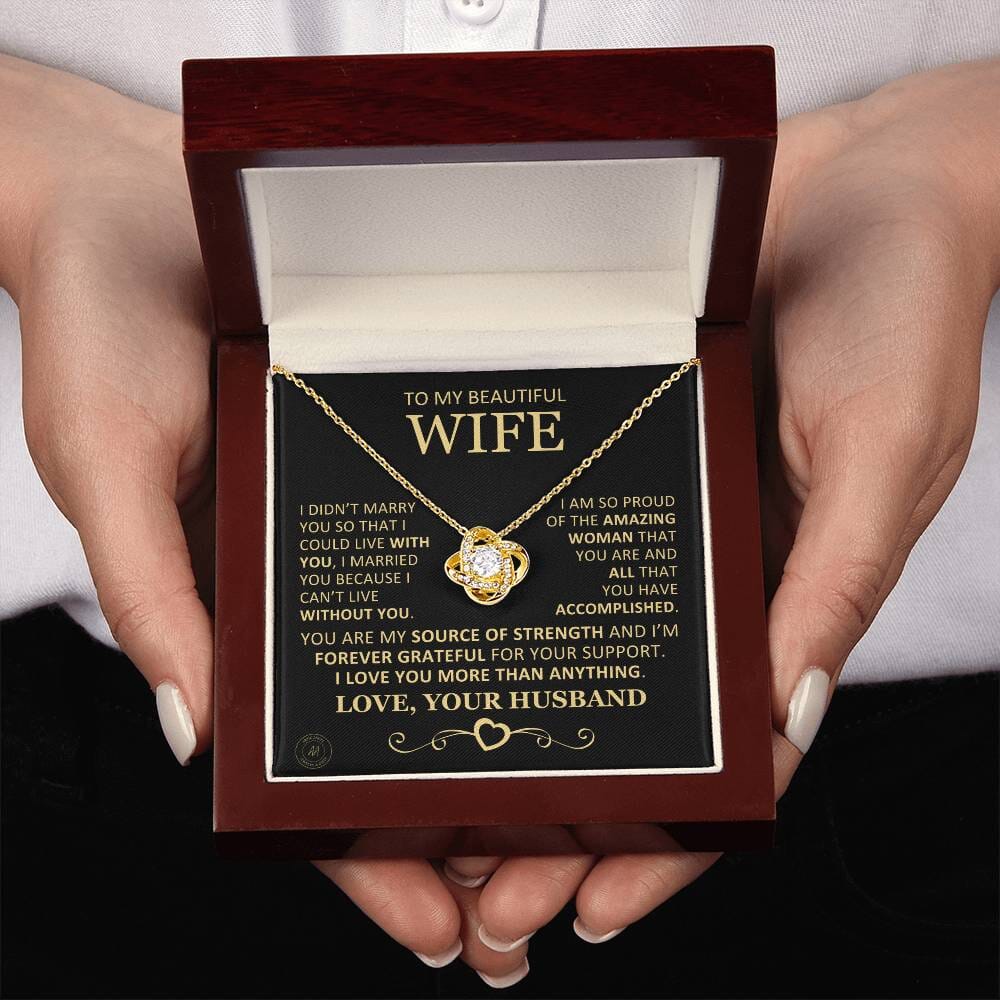 To My Beautify Wife Love Knot Necklace