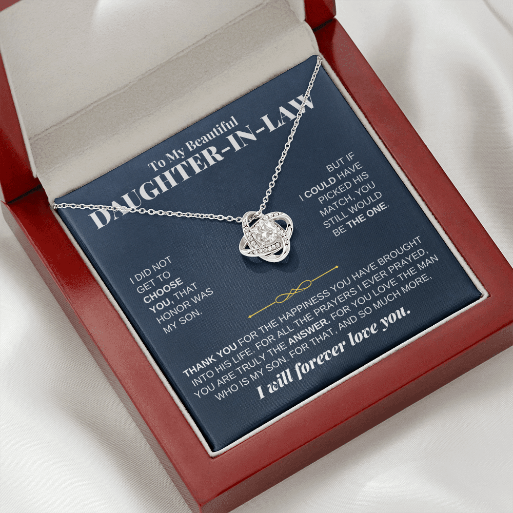 To My Beautiful Daughter-in-law Love Knot Necklace