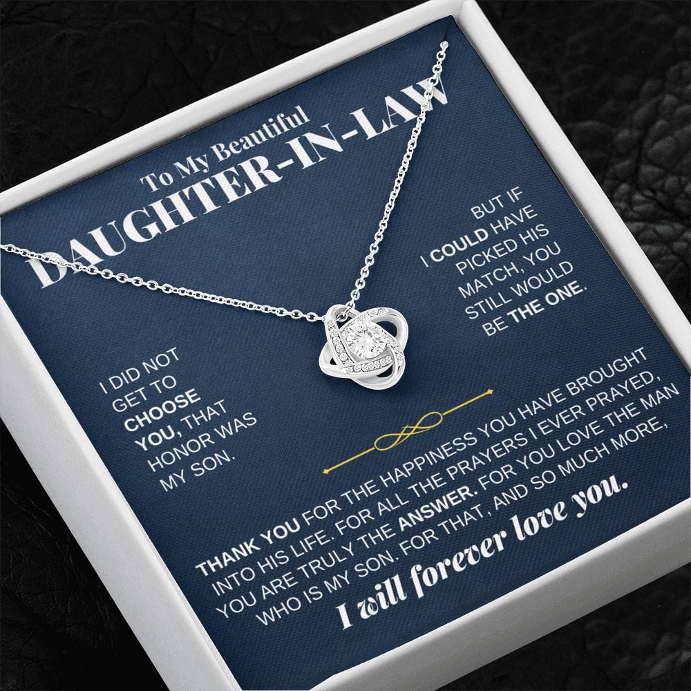 To My Beautiful Daughter-in-law Love Knot Necklace