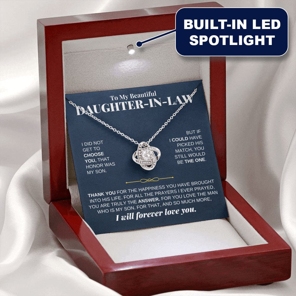 To My Beautiful Daughter-in-law Love Knot Necklace