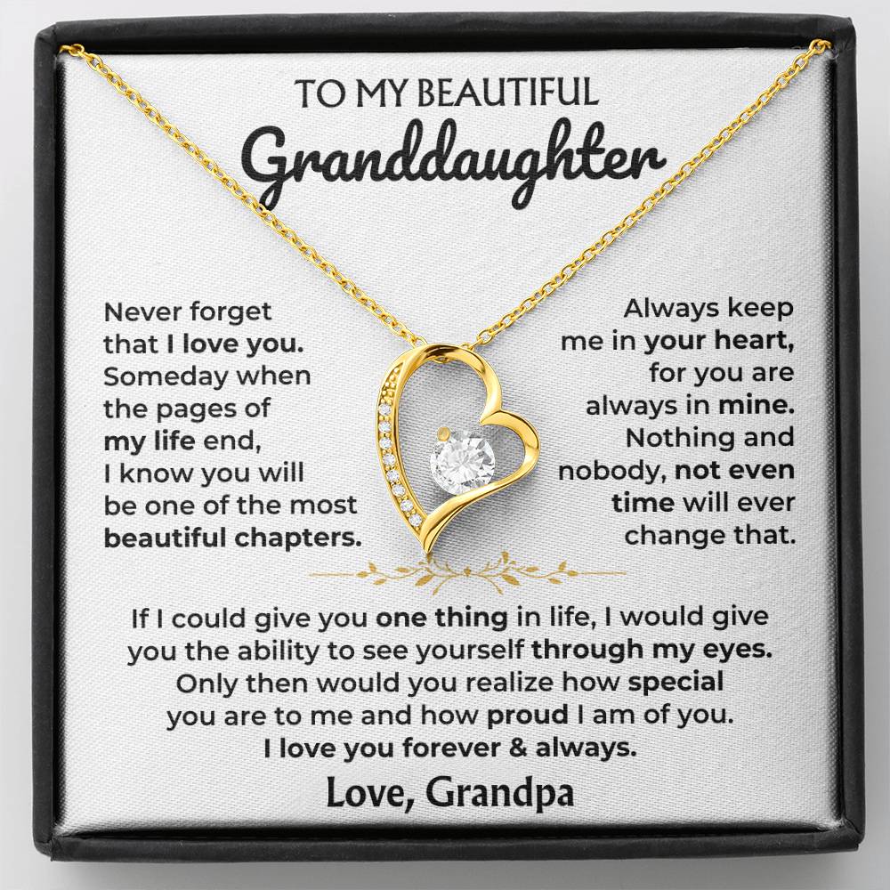 To My Beautiful Granddaughter Forever Love Necklace
