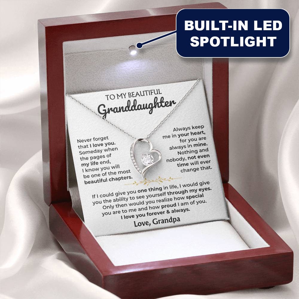 To My Beautiful Granddaughter Forever Love Necklace