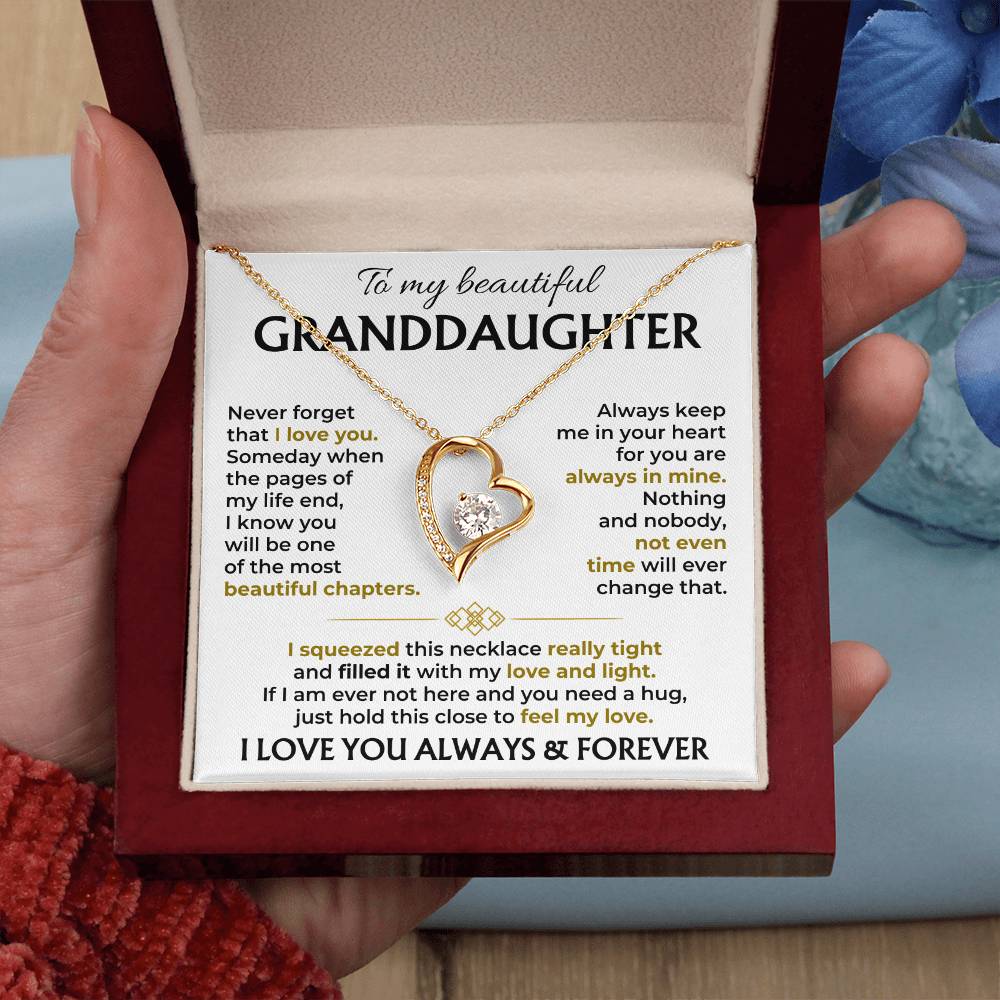 To My Beautiful Granddaughter Forever Love Necklace 2