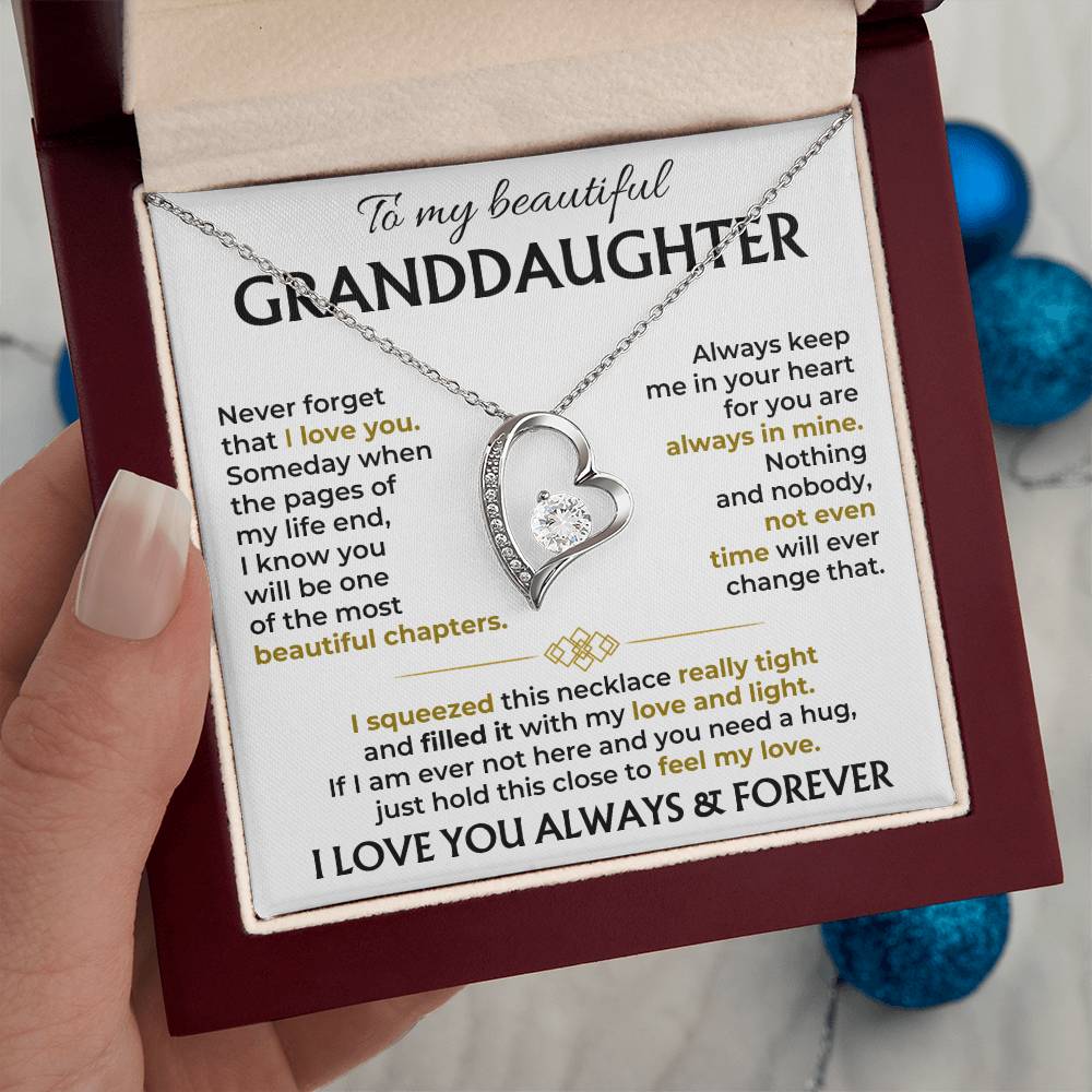 To My Beautiful Granddaughter Forever Love Necklace 2