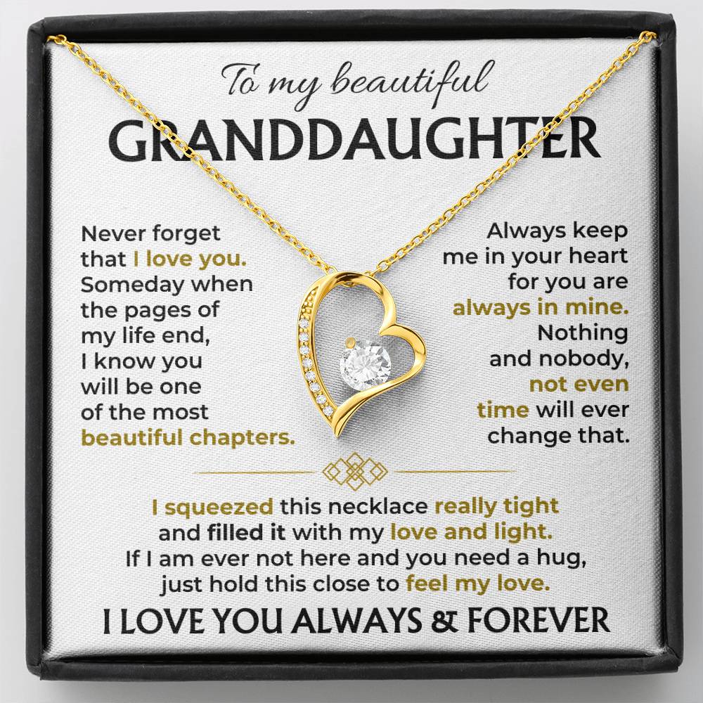 To My Beautiful Granddaughter Forever Love Necklace 2