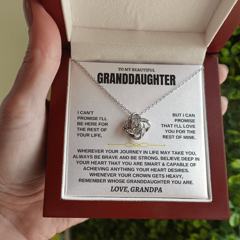 To My Beautiful Granddaughter Love Knot Necklace