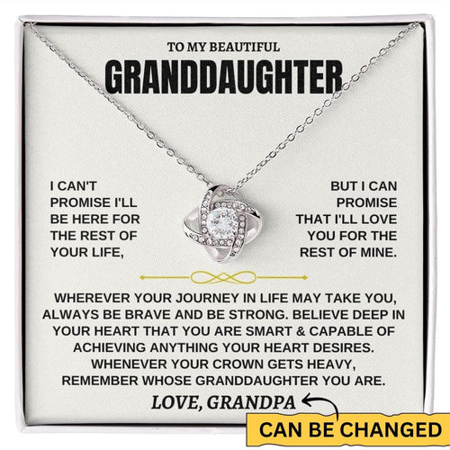 To My Beautiful Granddaughter Love Knot Necklace