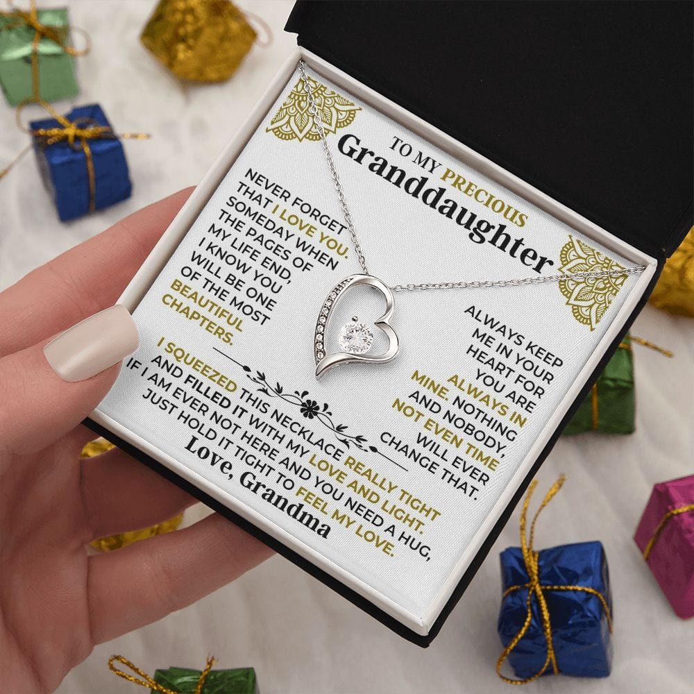 To My Precious Granddaughter Forever Love Necklace