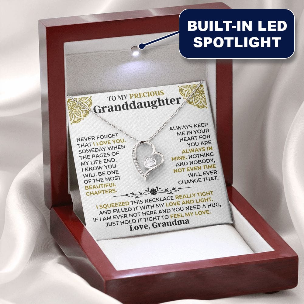 To My Precious Granddaughter Forever Love Necklace