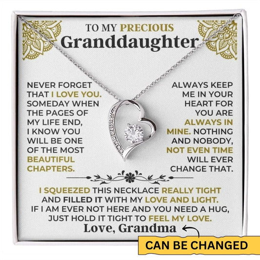 To My Precious Granddaughter Forever Love Necklace
