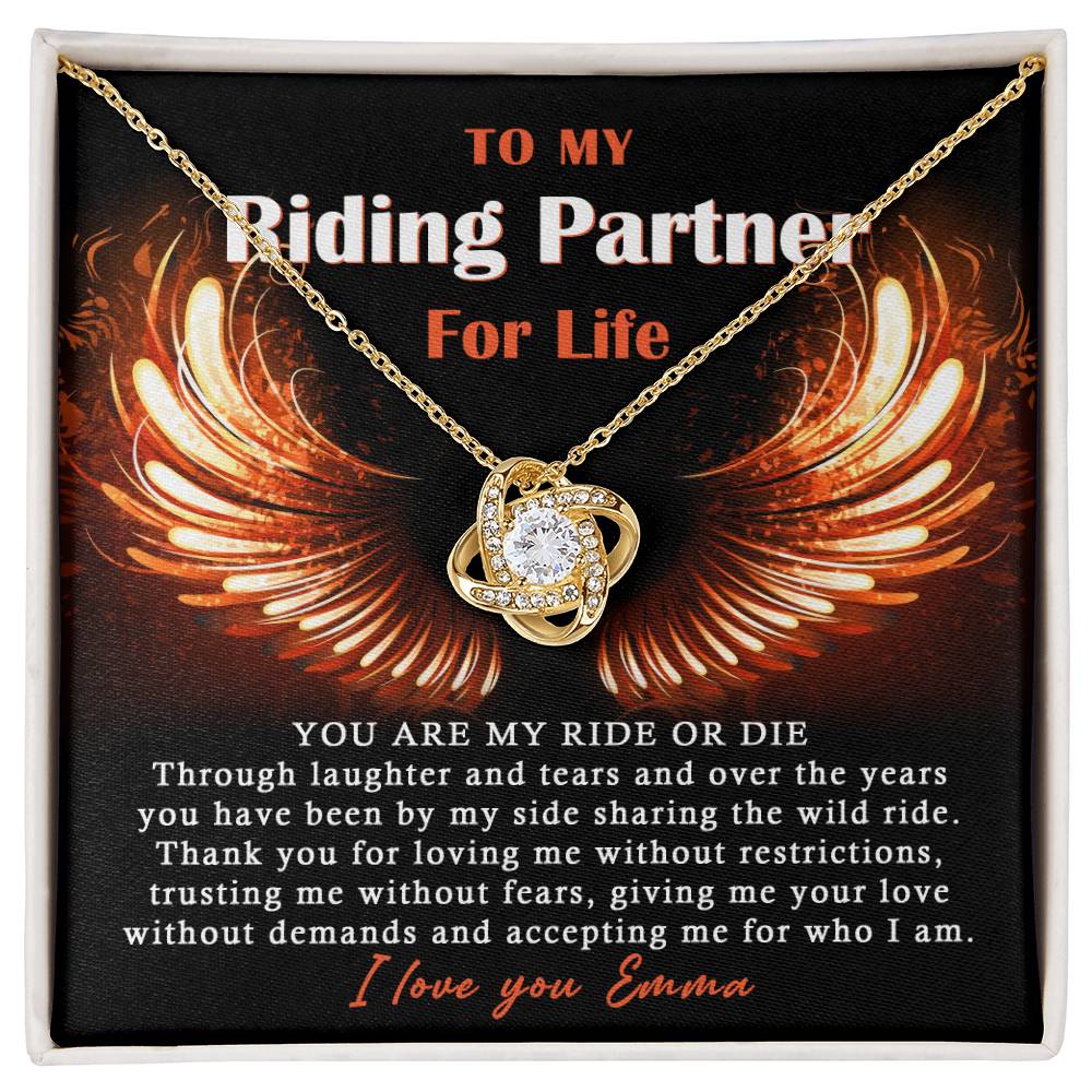 To My Ride Or Die Love Knot Necklace