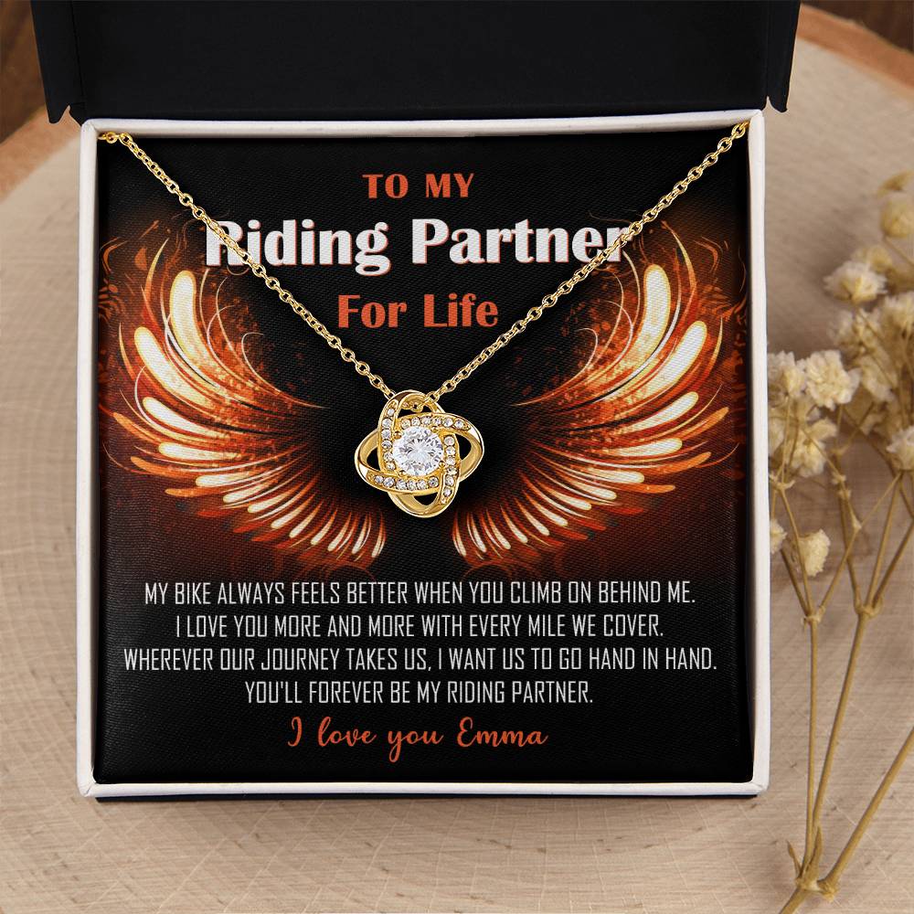 My Riding Partner for Life Love Knot Necklace