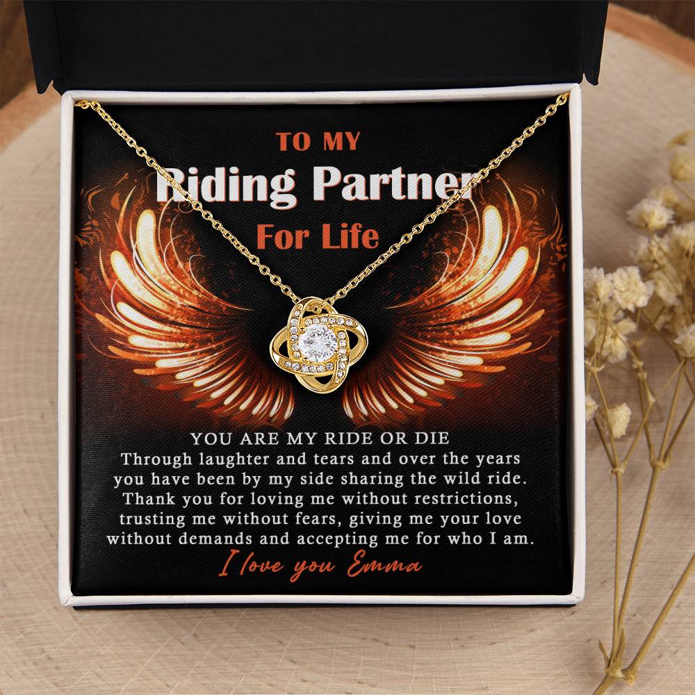 To My Ride Or Die Love Knot Necklace