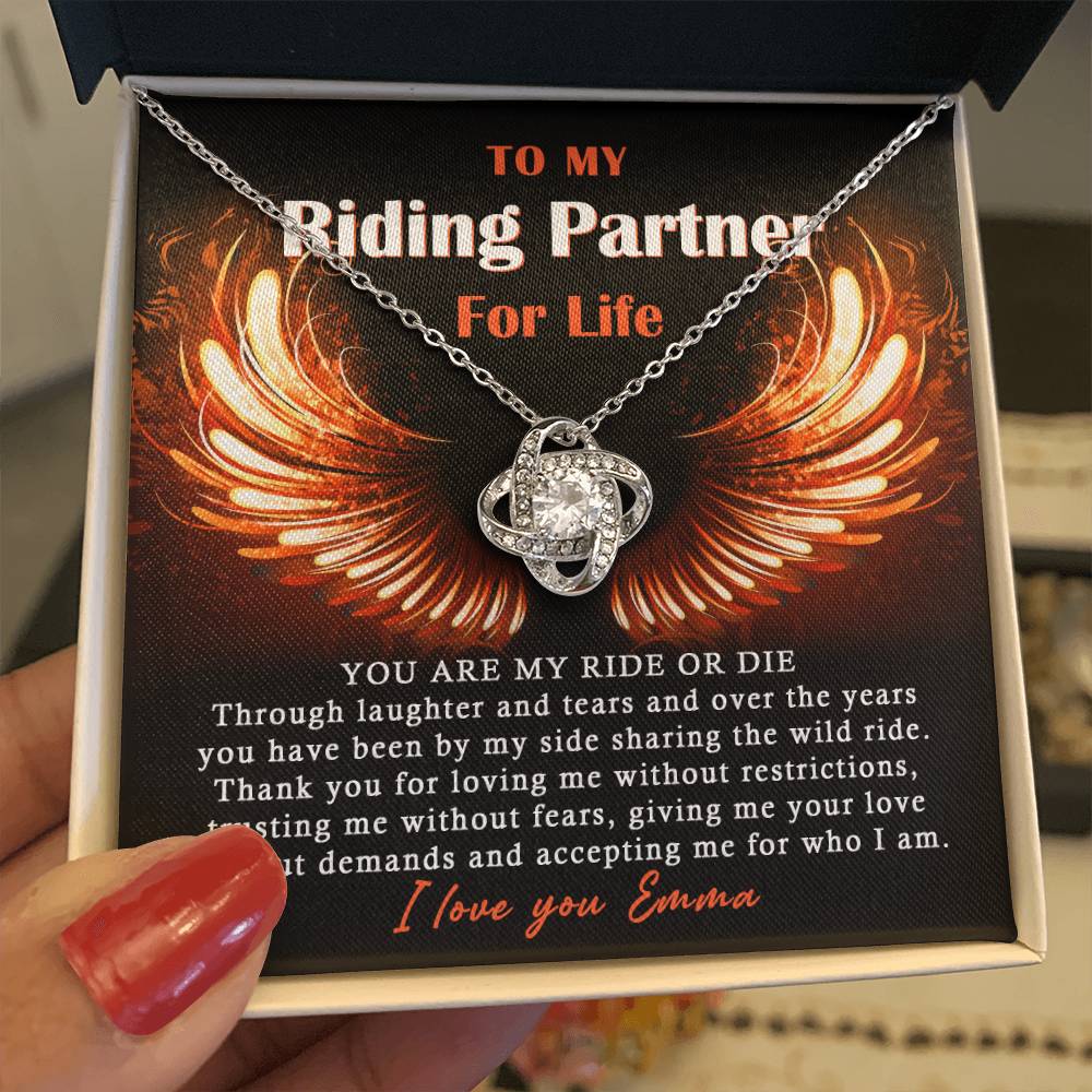 To My Ride Or Die Love Knot Necklace