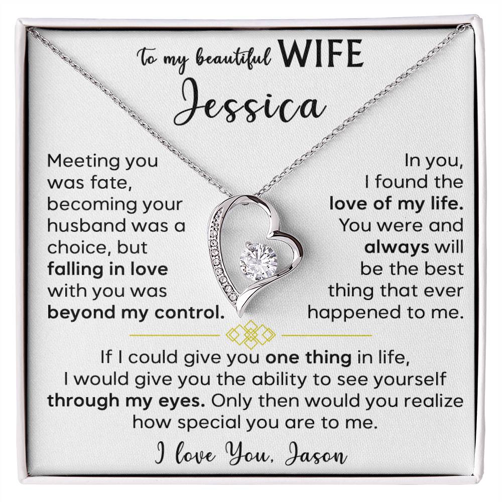 To My Beautiful Wife - Forever Love Necklace 3