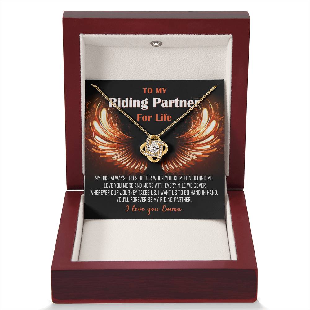 My Riding Partner for Life Love Knot Necklace