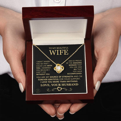 To My Beautify Wife Love Knot Necklace