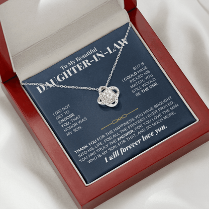 To My Beautiful Daughter-in-law Love Knot Necklace