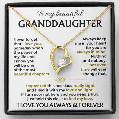 To My Beautiful Granddaughter Forever Love Necklace 2