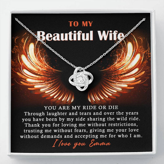 To My Beautiful Wife Love Knot Necklace