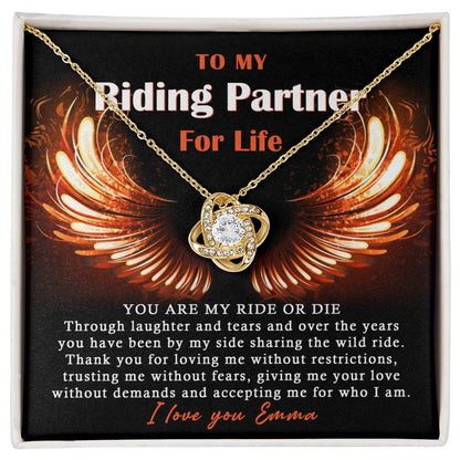 To My Ride Or Die Love Knot Necklace