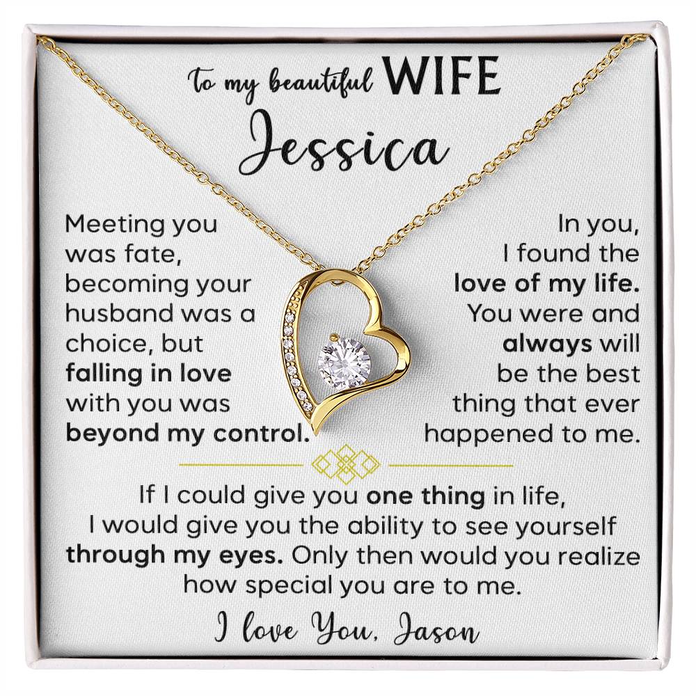 To My Beautiful Wife - Forever Love Necklace 3
