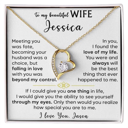 To My Beautiful Wife - Forever Love Necklace 3