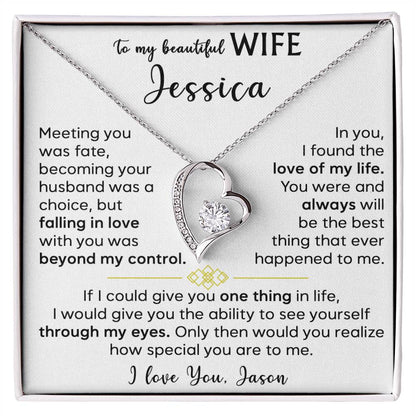 To My Beautiful Wife - Forever Love Necklace 3