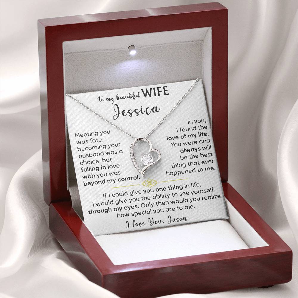 To My Beautiful Wife - Forever Love Necklace 3