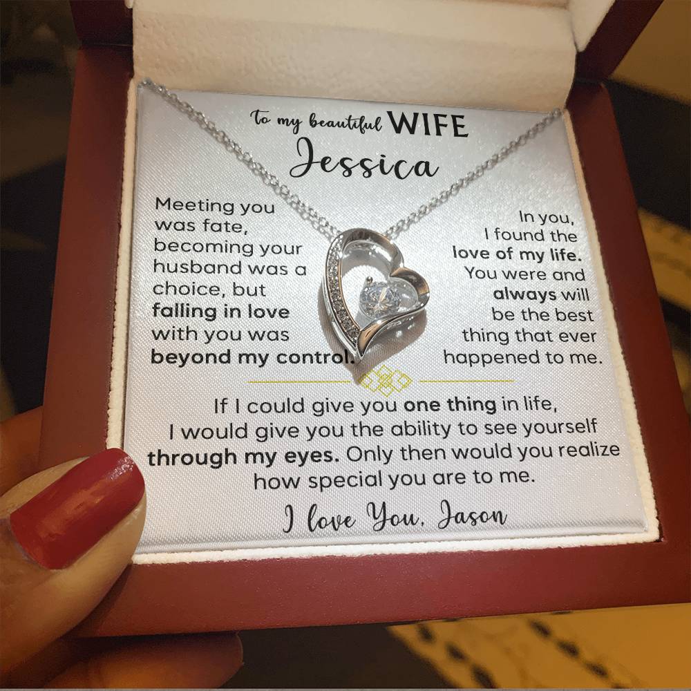 To My Beautiful Wife - Forever Love Necklace 3