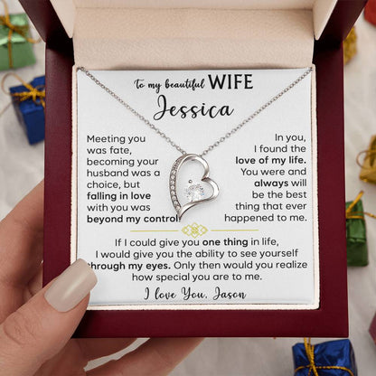 To My Beautiful Wife - Forever Love Necklace 3