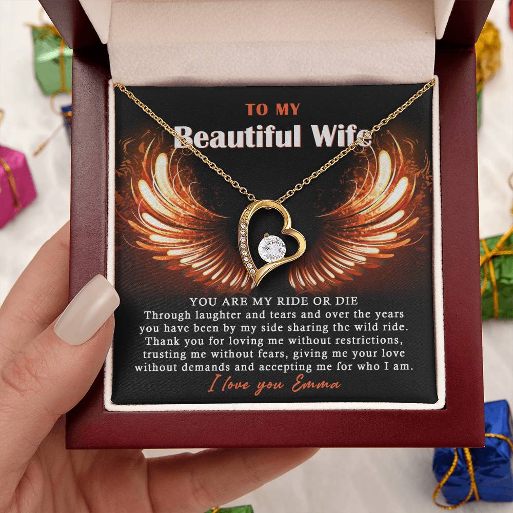 To Beautiful Wife Forever Love Necklace