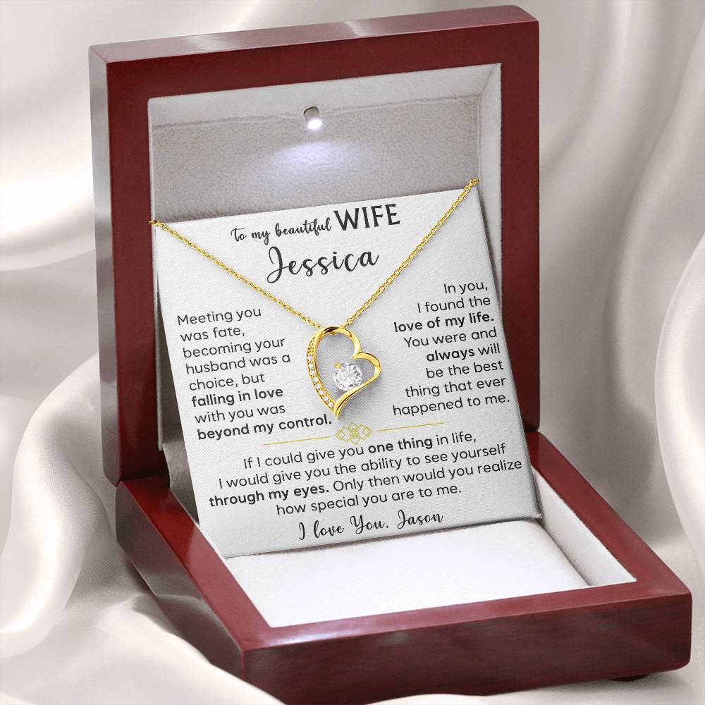 To My Beautiful Wife - Forever Love Necklace 3