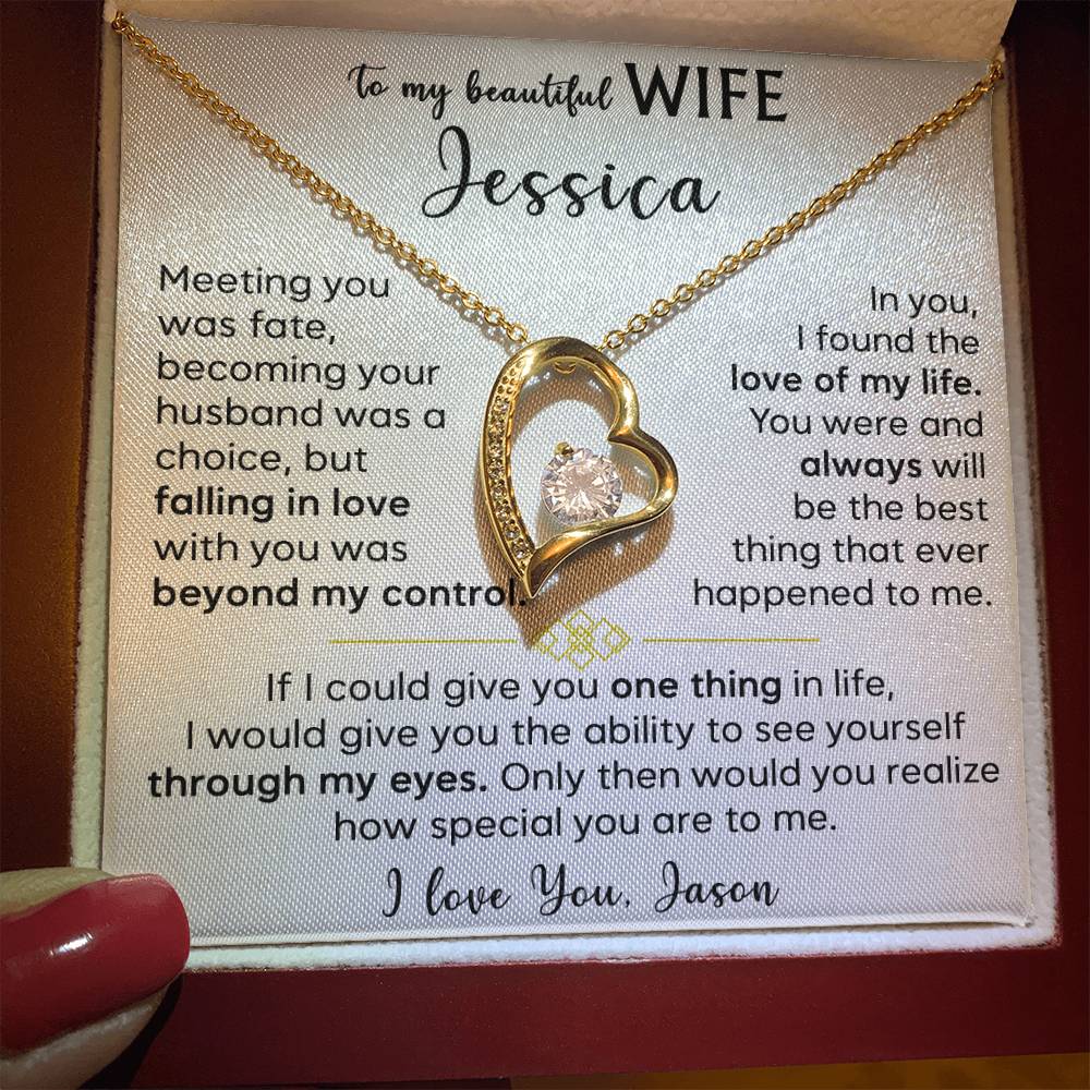 To My Beautiful Wife - Forever Love Necklace 3