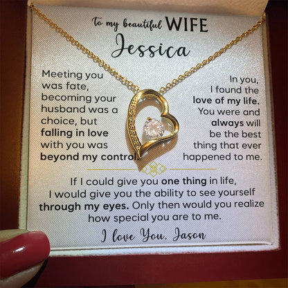 To My Beautiful Wife - Forever Love Necklace 3