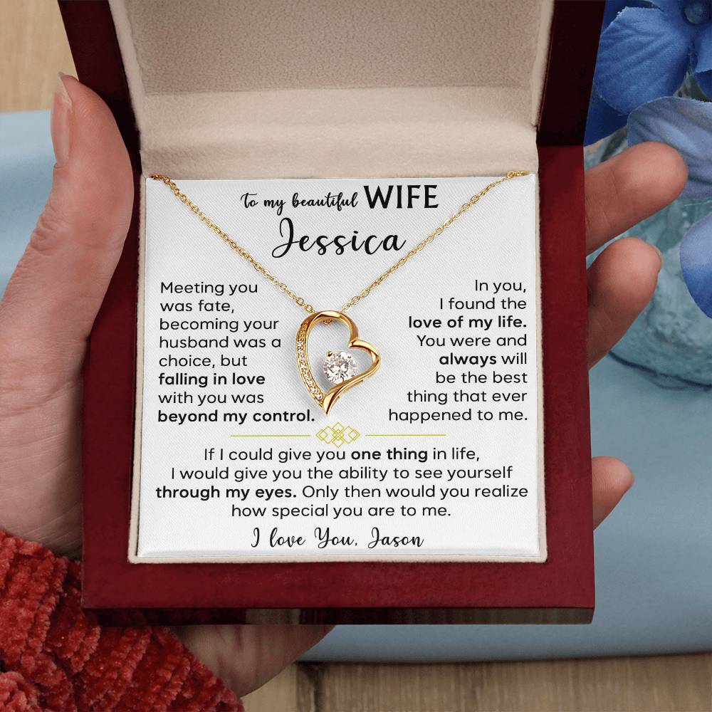 To My Beautiful Wife - Forever Love Necklace 3