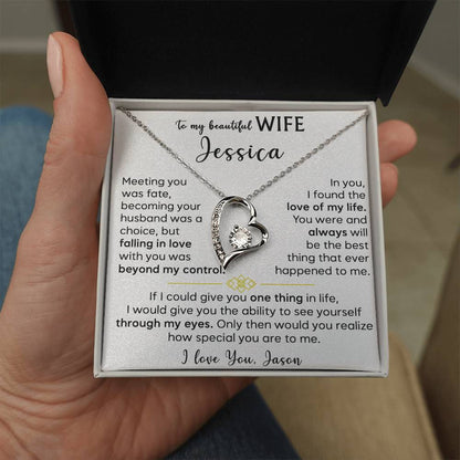 To My Beautiful Wife - Forever Love Necklace 3