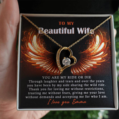 To Beautiful Wife Forever Love Necklace