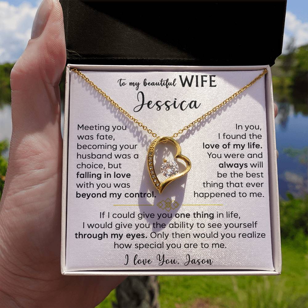 To My Beautiful Wife - Forever Love Necklace 3