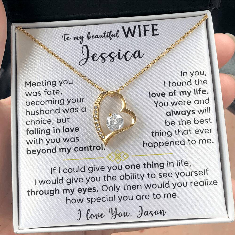 To My Beautiful Wife - Forever Love Necklace 3
